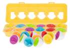 Puzzle klocki jajka 12 szt wytłaczanka Montessori owoce i warzywa 9