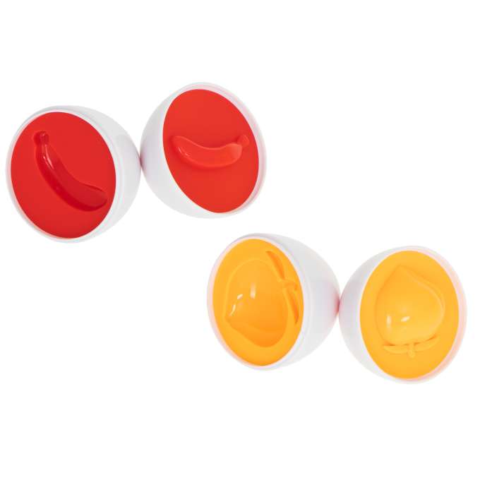 Puzzle klocki jajka 12 szt wytłaczanka Montessori owoce i warzywa