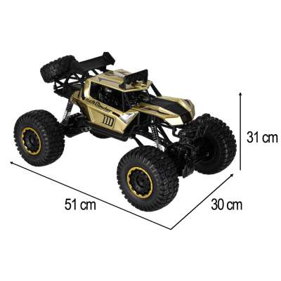 Samochód zdalnie sterowany 2,4GHz 1:8 51cm metal złoty