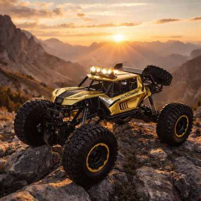 Samochód zdalnie sterowany 2,4GHz 1:8 51cm metal złoty