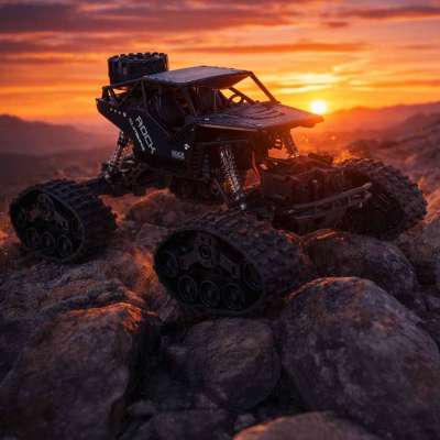 Samochód zdalnie sterowany na pilota RC Rock Crawler 4x4 LHC012 auto 2w1 czarny