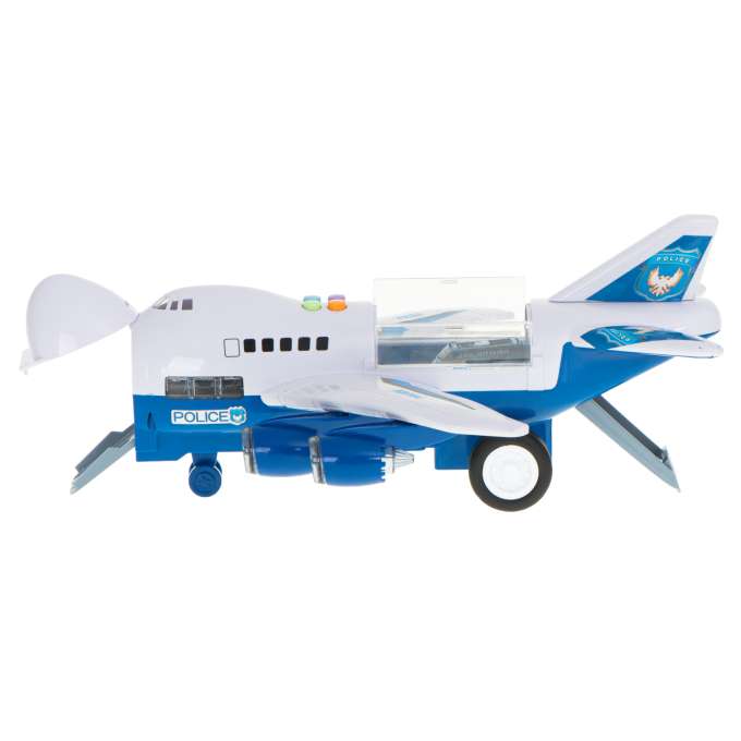 Samolot transporter z autami policja bok/przód