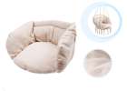 Stork's nest armchair swing with backrest ecru 80cm + cushions 2