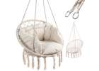 Stork's nest armchair swing with backrest ecru 80cm + cushions 1