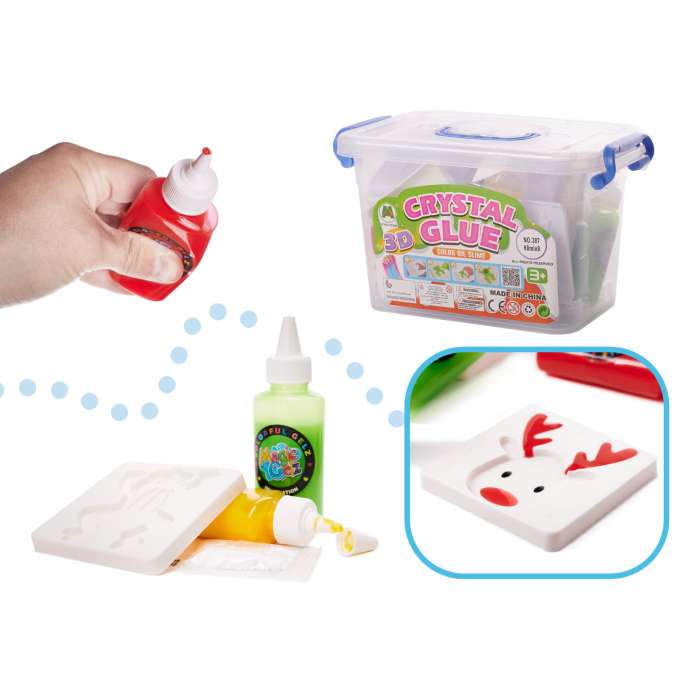 3D crystal glue in a bucket + molds