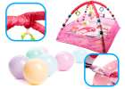 Educational Mat Playpen Pool with balls pink 9