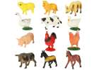 Figurines farm animals set cow horse 12pcs 2