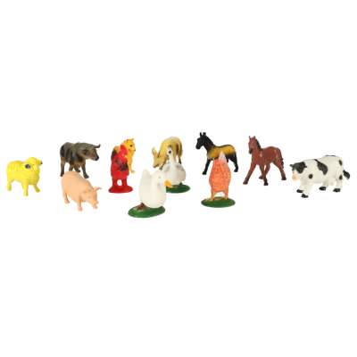 Figurines farm animals set cow horse 12pcs