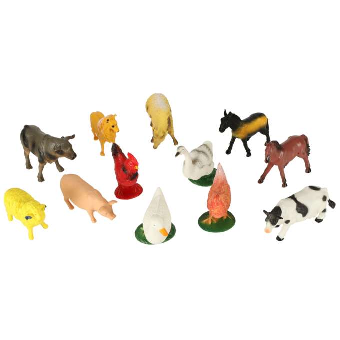 Figurines farm animals set cow horse 12pcs