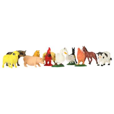 Figurines farm animals set cow horse 12pcs