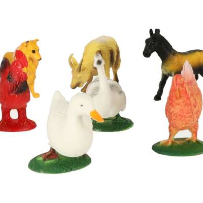 Figurines farm animals set cow horse 12pcs