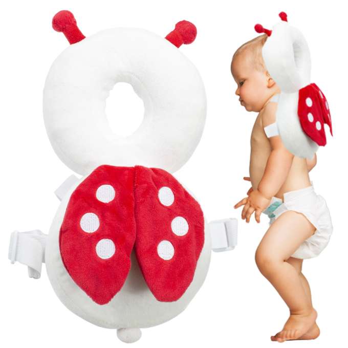 Head protection cushion for learning to walk backpack fall safety ladybird