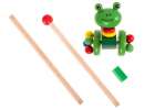 Pusher on a stick wooden walking frog 5