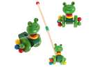 Pusher on a stick wooden walking frog 1