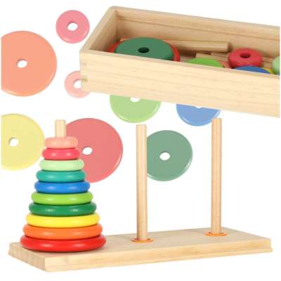 Wooden pyramid with base tower rainbow sorter