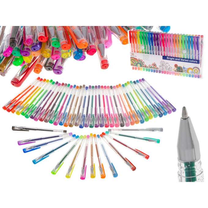 Color glitter gel pens set of 50pcs.