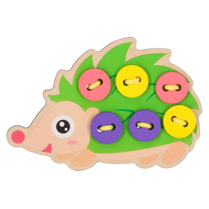 Educational set for learning to sew buttons hedgehog