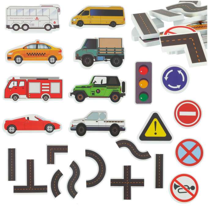 Foam tub bath toy street cars