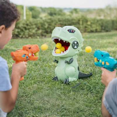 Głodny dinozaur strzelanie do celu gra zręcznościowa zestaw 2 pistolety na kulki 20 kul