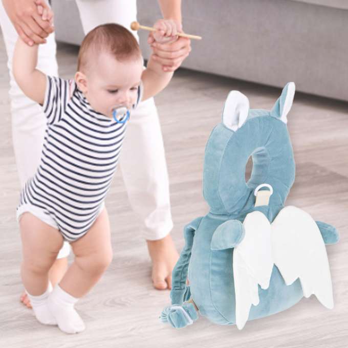 Head protection cushion for learning to walk backpack fall safety bat