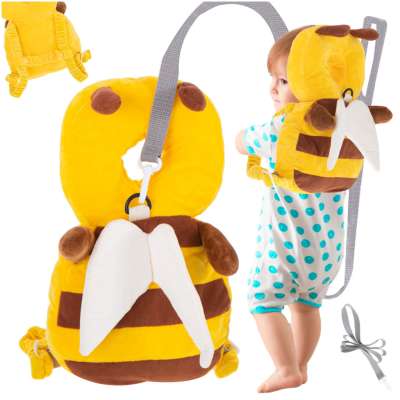 Head protection cushion for learning to walk backpack fall safety bee