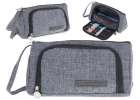 School pencil case double sachet make-up bag grey 2
