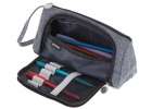 School pencil case double sachet make-up bag grey 3