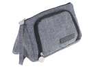 School pencil case double sachet make-up bag grey 6