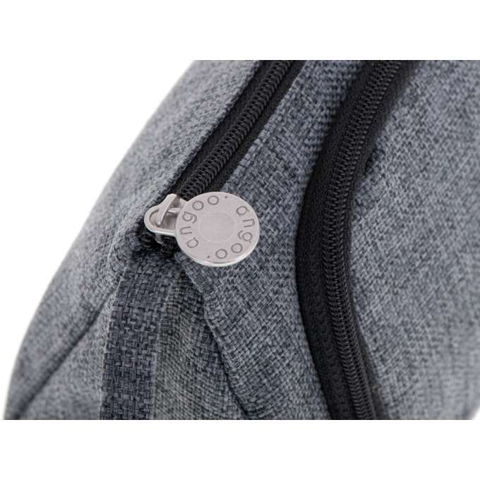 School pencil case double sachet make-up bag grey