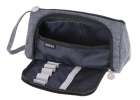 School pencil case double sachet make-up bag grey 10