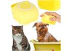 Silicone brush for washing dogs cats yellow 1