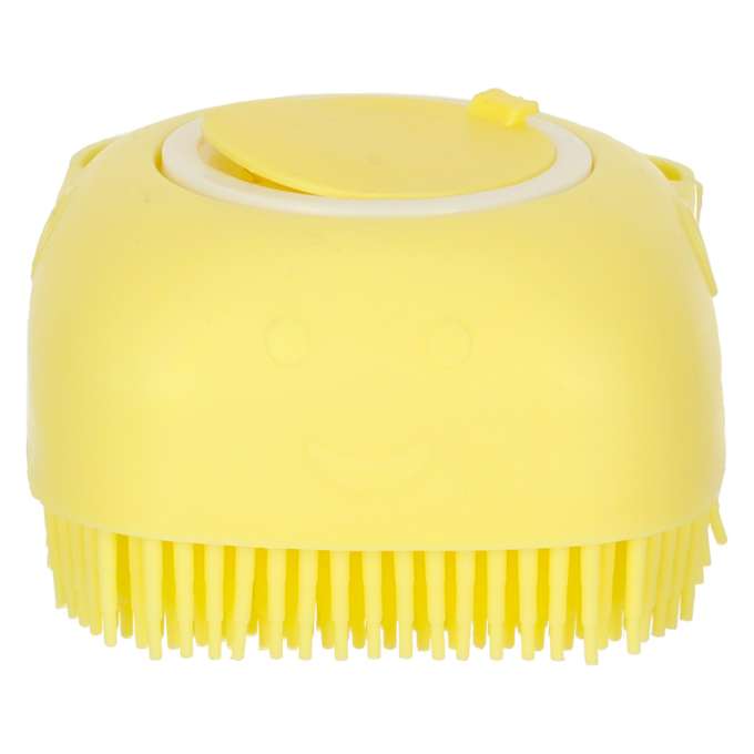 Silicone brush for washing dogs cats yellow
