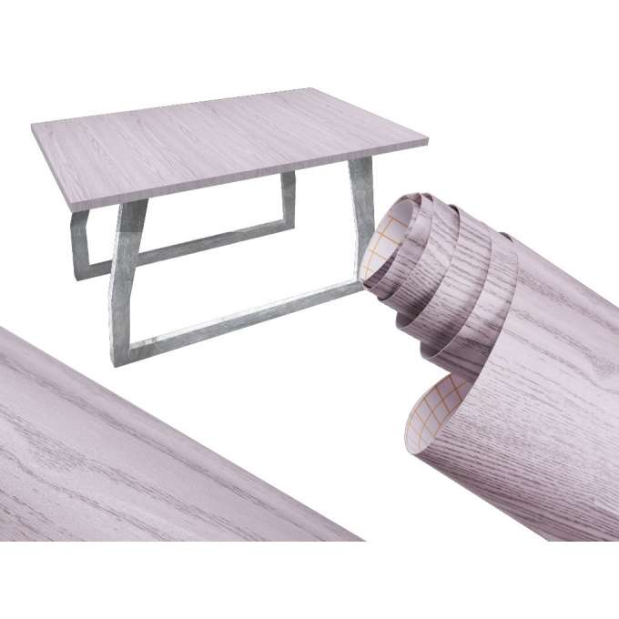 Foil roll self-adhesive veneer wallpaper oak silver-gray 1,22x50m