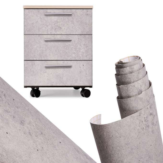 Foil roll self-adhesive wallpaper veneer blue-gray cement 1,22x50m