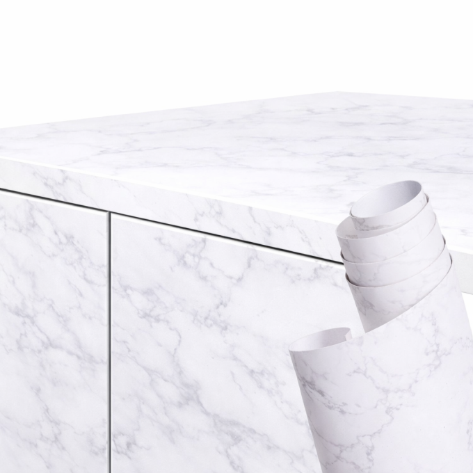 Foil roll self-adhesive wallpaper veneer white marble - magnolia 1,22x50m