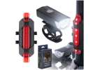 LED bicycle lamp RALLEX rear-front set for bicycle handlebars USB 1