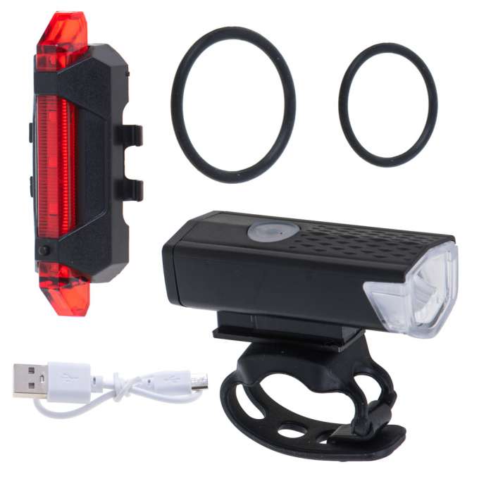 LED bicycle light rear-front set USB
