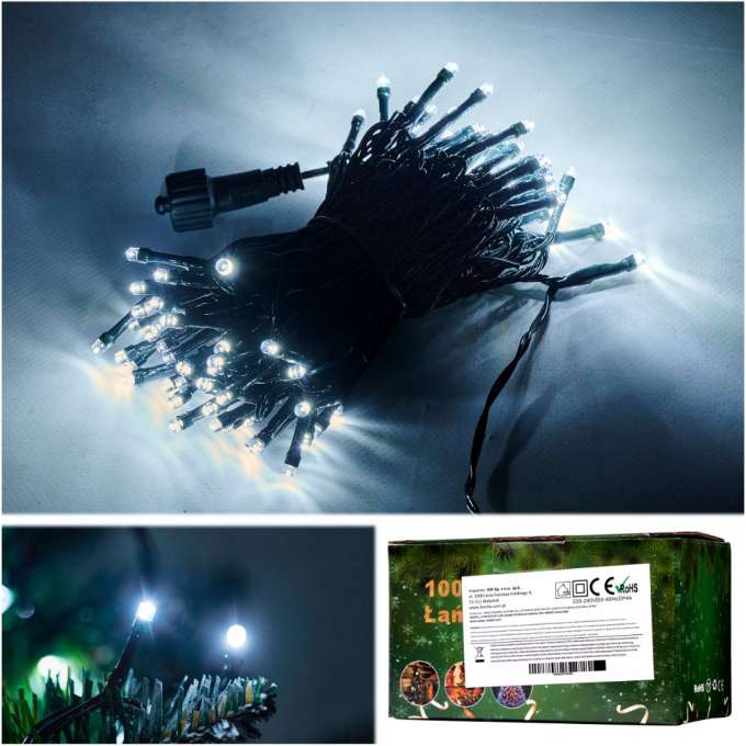 LED lights light chain 10m 100LED cold white