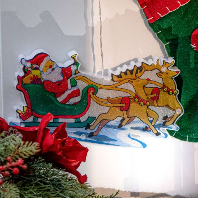LED lights pendant Christmas decoration Santa's sleigh.