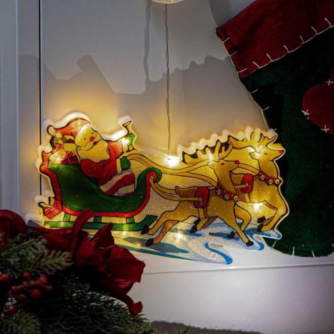 LED lights pendant Christmas decoration Santa's sleigh.