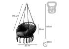LUARO swing chair stork's nest with cushion black 80 cm 150 kg 6