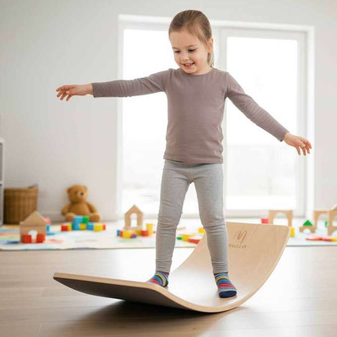 LULILO Ajlo children's felt rocker balance board grey