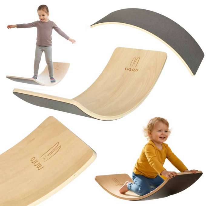 LULILO Ajlo children's felt rocker balance board grey
