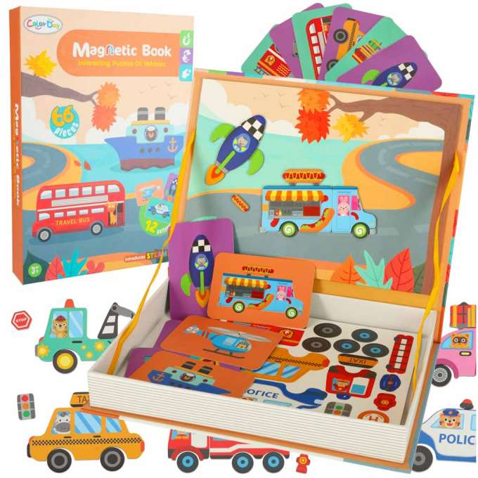 Magnetic means of transportation puzzle