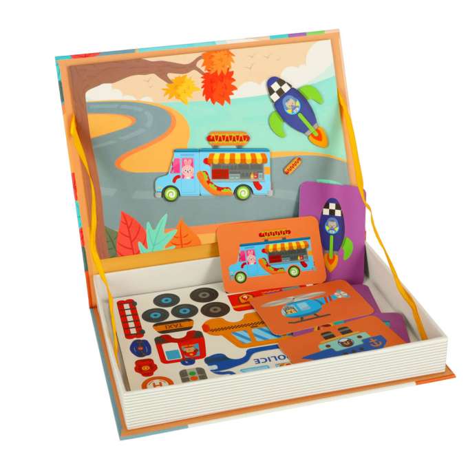 Magnetic means of transportation puzzle
