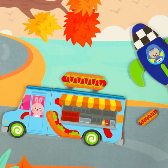 Magnetic means of transportation puzzle