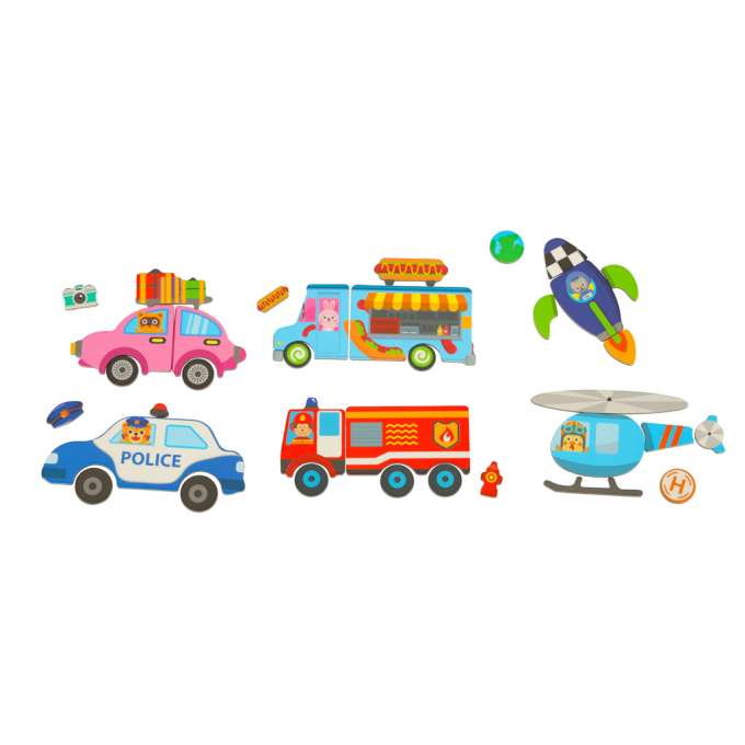 Magnetic means of transportation puzzle