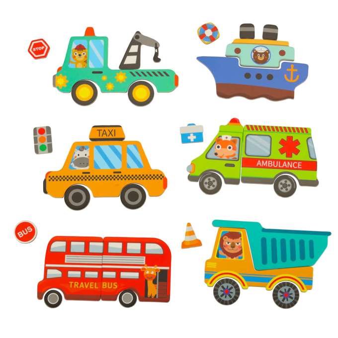 Magnetic means of transportation puzzle