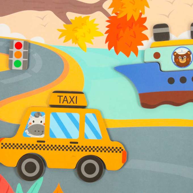 Magnetic means of transportation puzzle