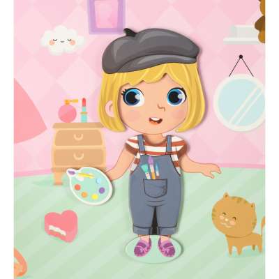 Magnetic puzzle dress up doll 51el.